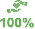 100% Donation Policy