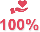 100% Donation Policy